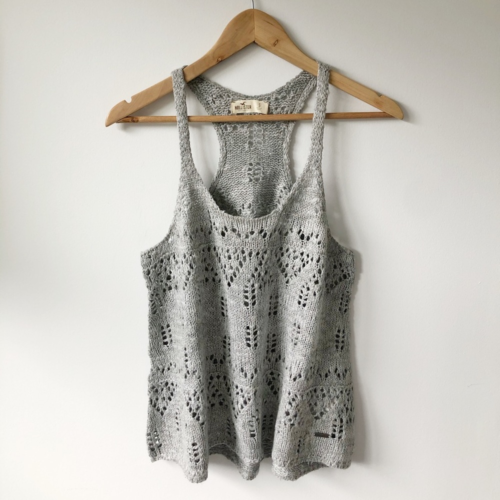 ✨VINTAGE(?) HOLLISTER CO KNIT CROCHET TANK✨